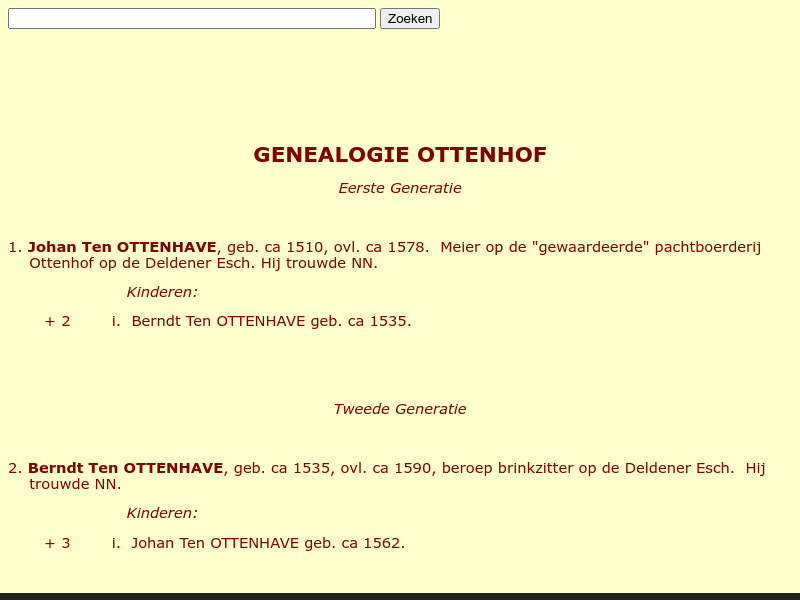 Screenshot van website
