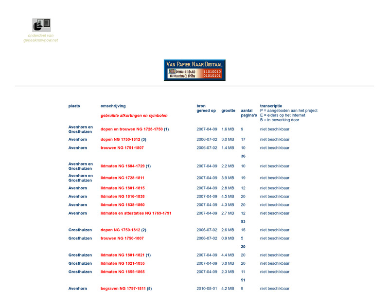 Screenshot van website