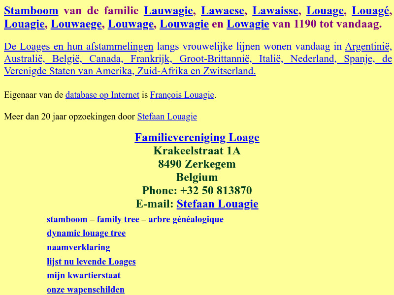 Screenshot van website