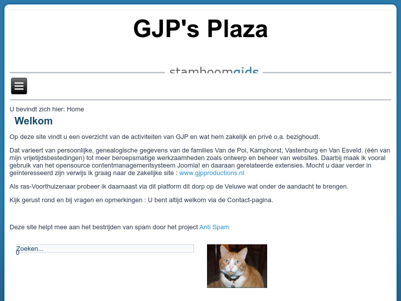 Screenshot van website