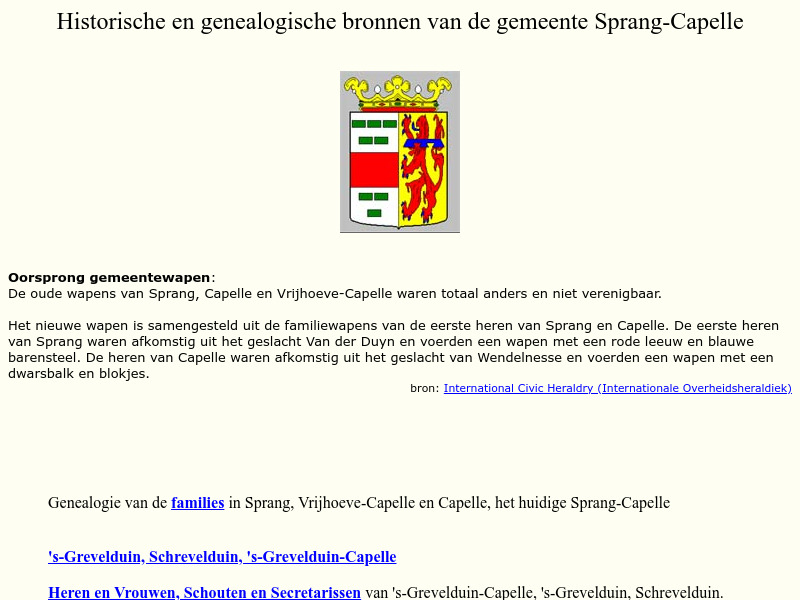 Screenshot van website