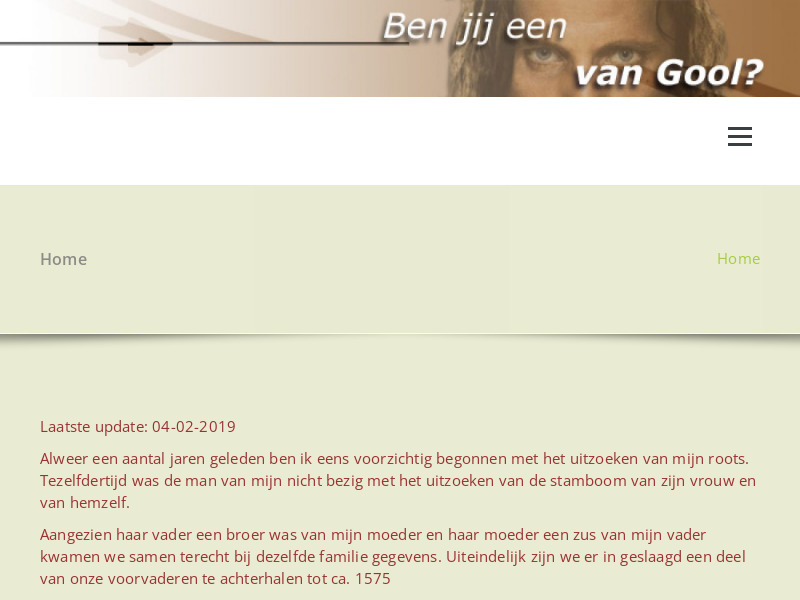 Screenshot van website