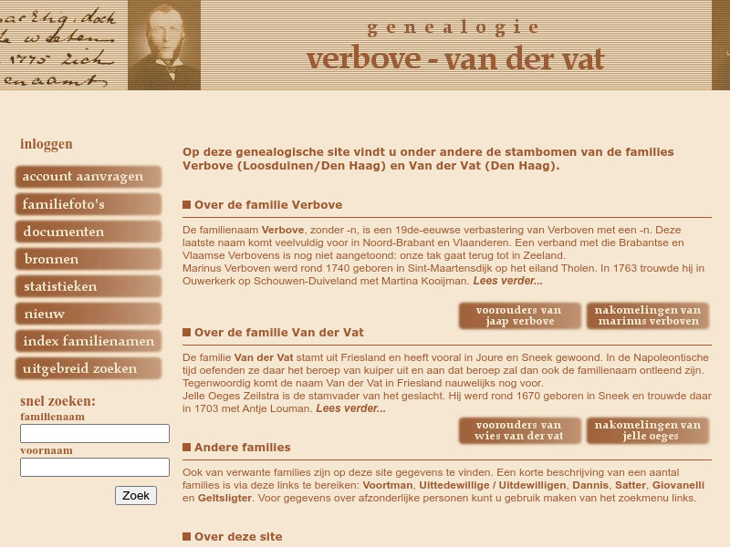 Screenshot van website