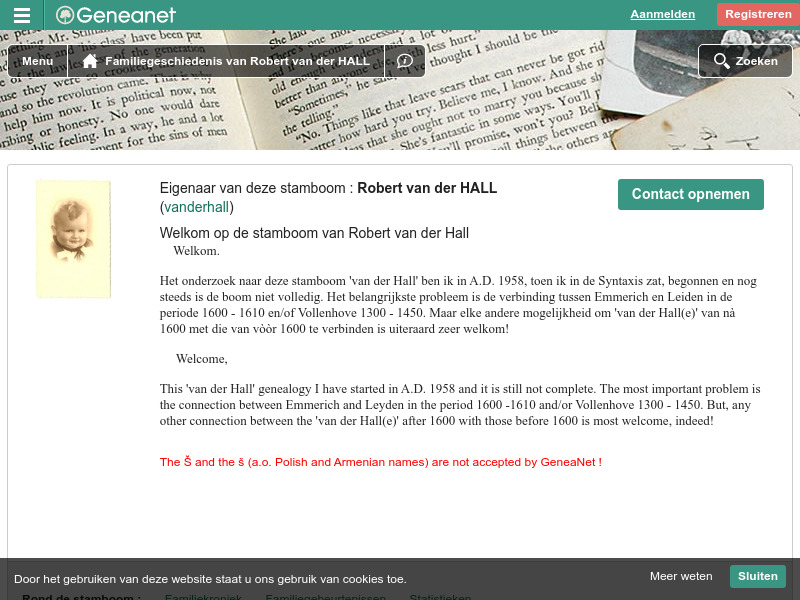 Screenshot van website