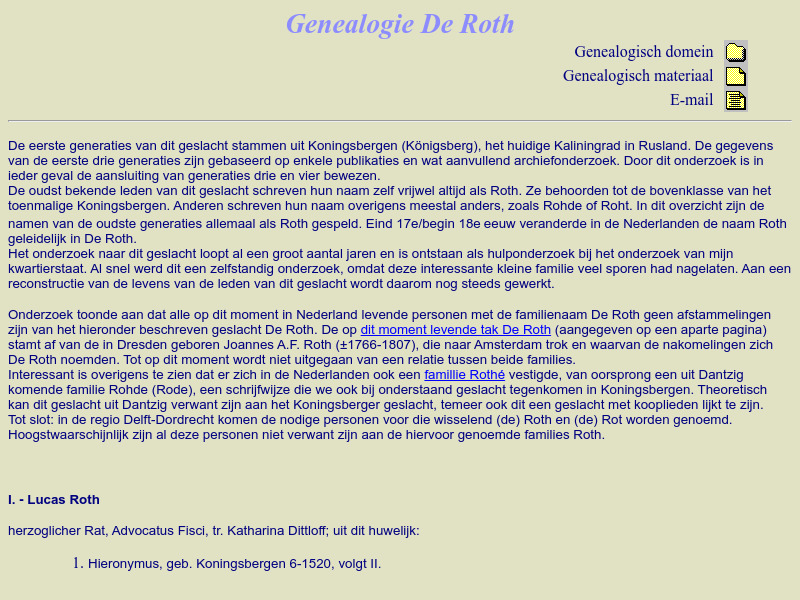 Screenshot van website