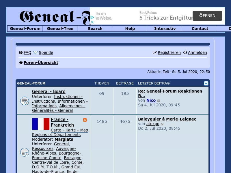 Screenshot van website