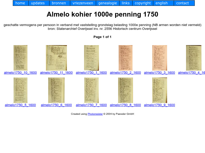 Screenshot van website