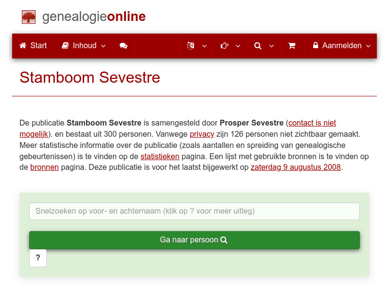 Screenshot van website