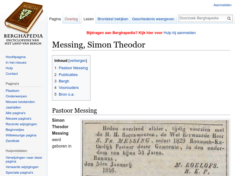 Screenshot van website