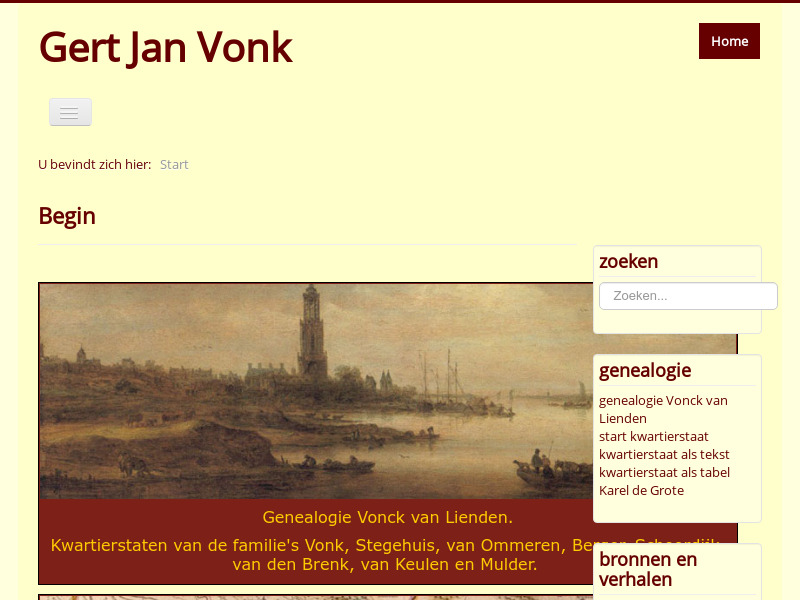 Screenshot van website