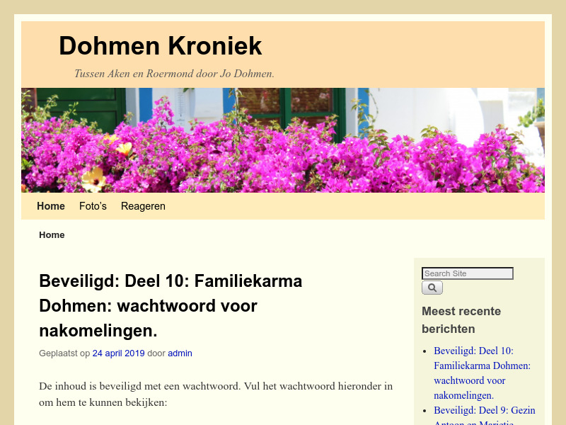 Screenshot van website