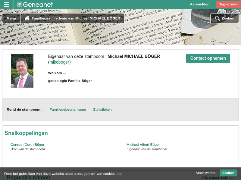 Screenshot van website