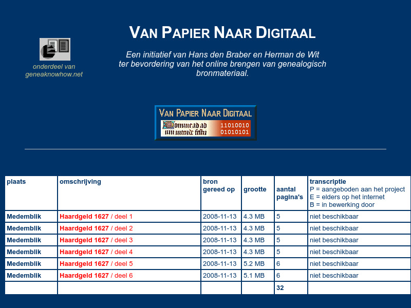 Screenshot van website