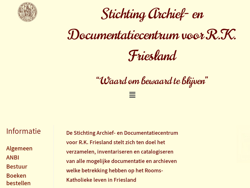 Screenshot van website