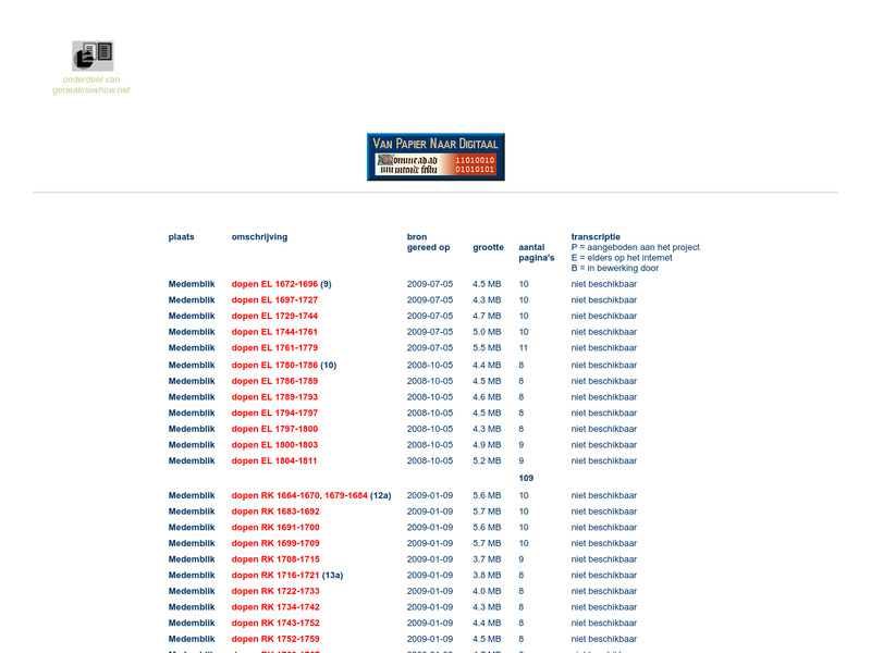 Screenshot van website