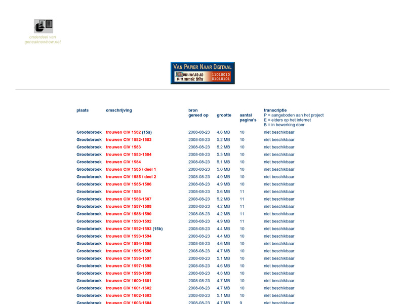 Screenshot van website