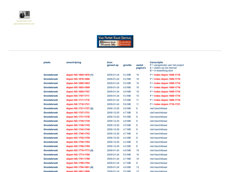 Screenshot van website