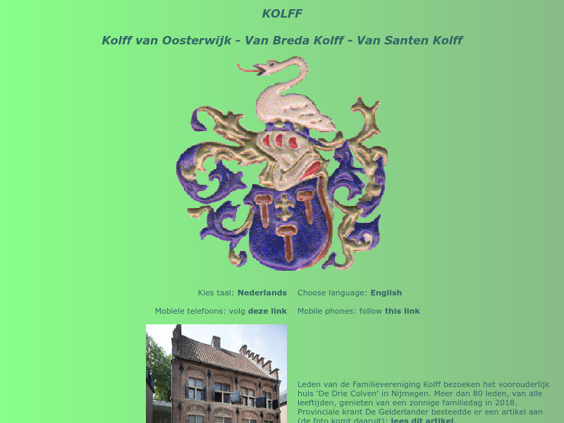 Screenshot van website