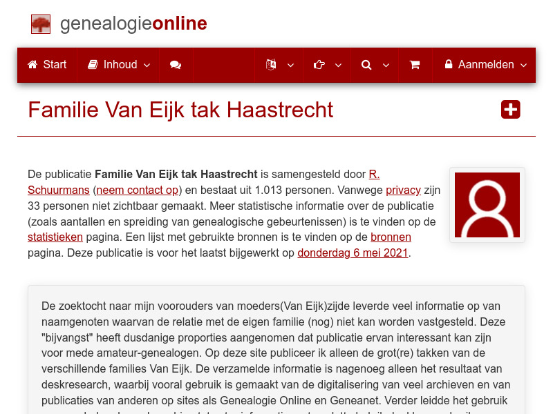 Screenshot van website