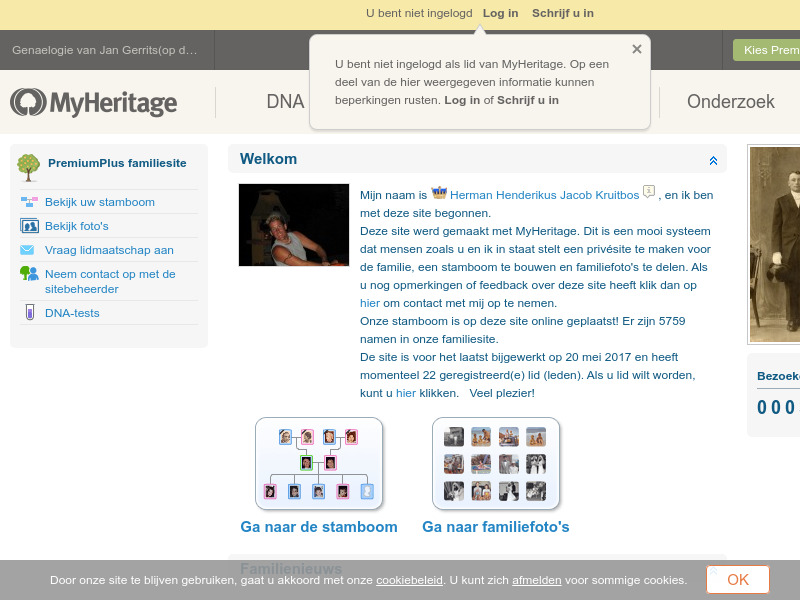 Screenshot van website