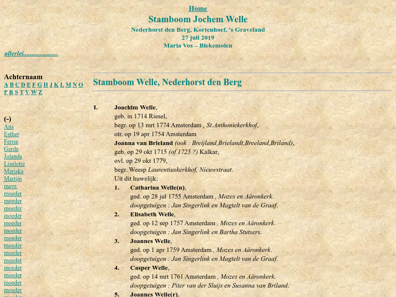 Screenshot van website