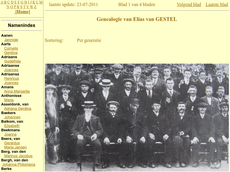 Screenshot van website