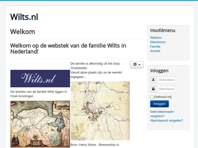 Screenshot van website