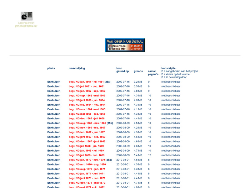 Screenshot van website