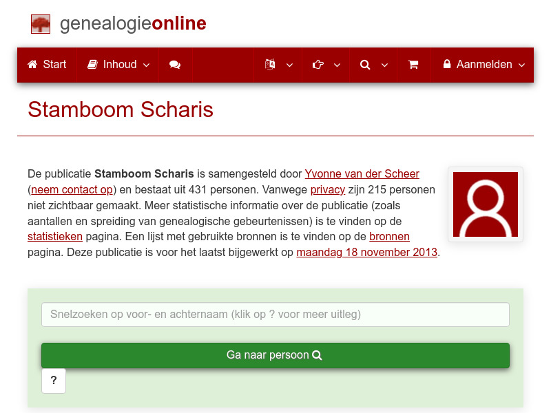 Screenshot van website