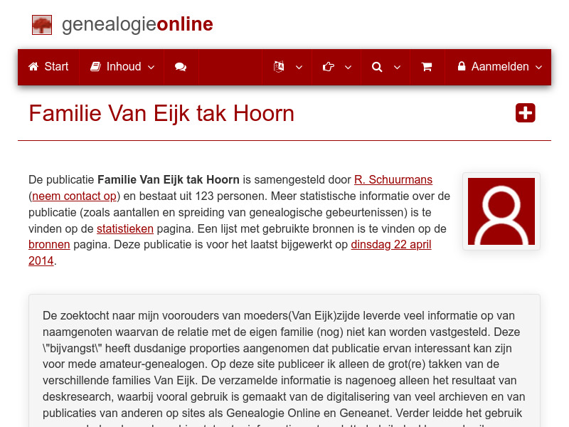 Screenshot van website