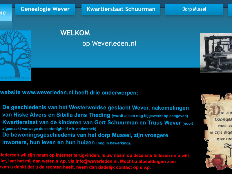 Screenshot van website