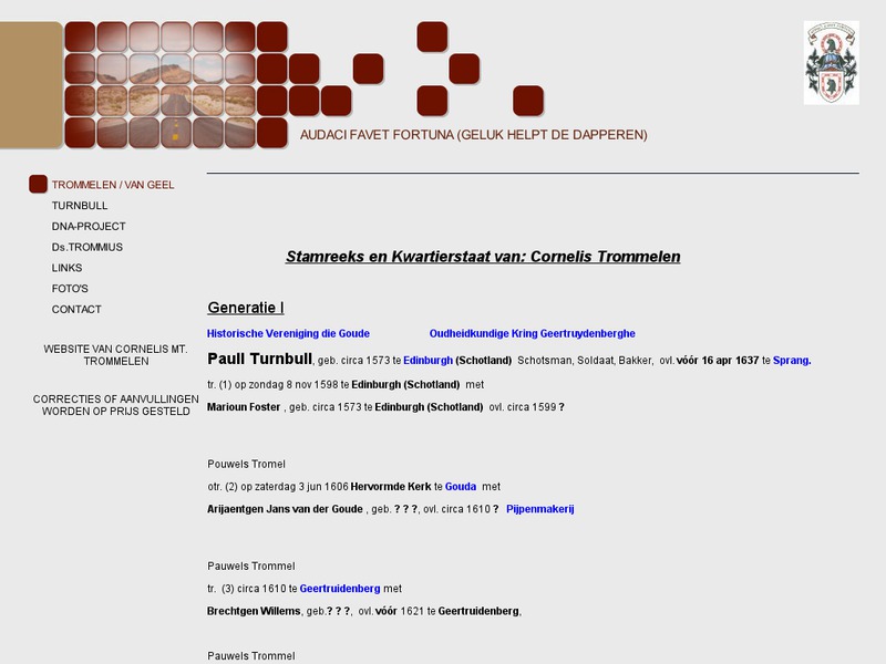 Screenshot van website
