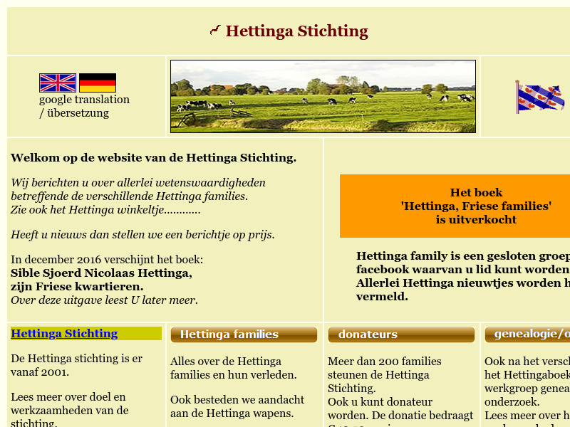 Screenshot van website