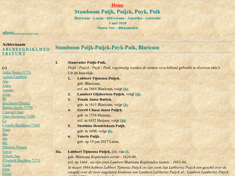 Screenshot van website