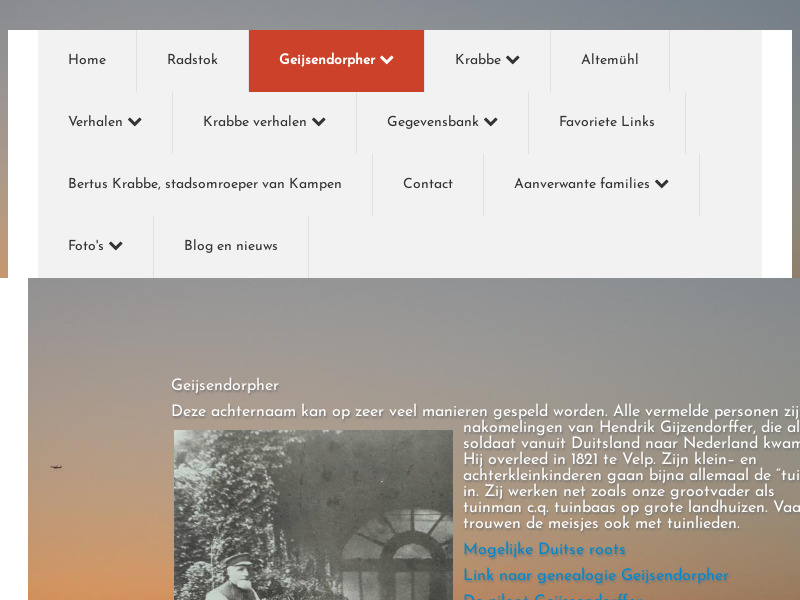 Screenshot van website