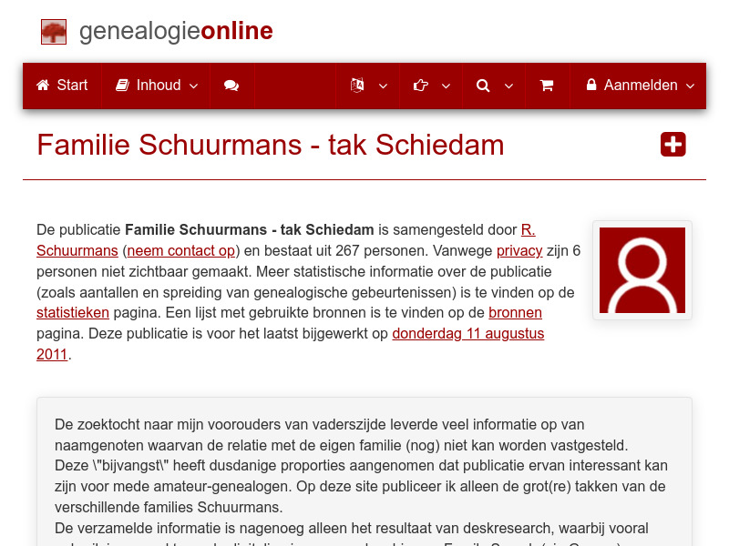 Screenshot van website