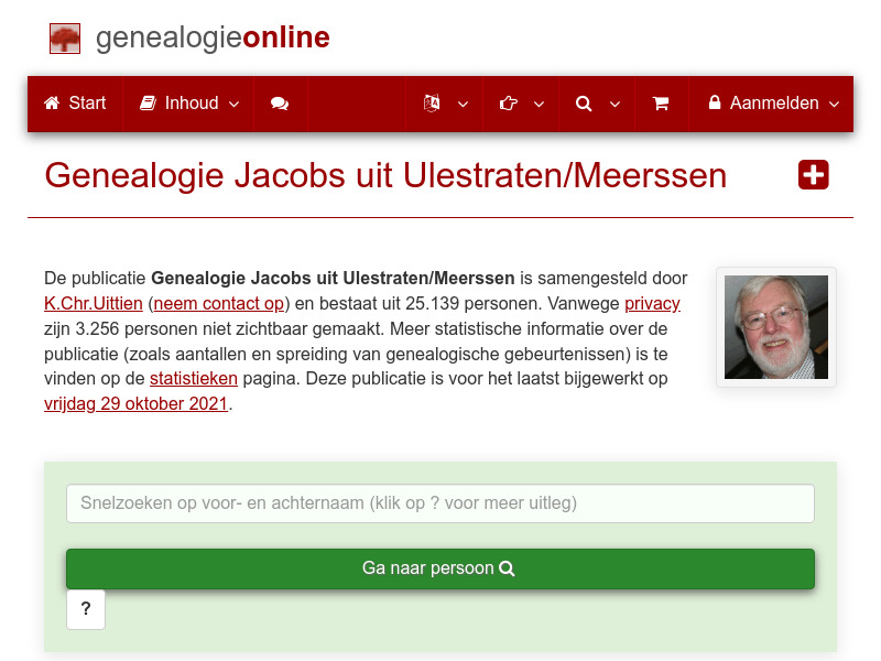 Screenshot van website