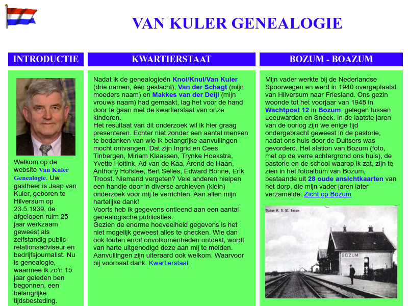 Screenshot van website