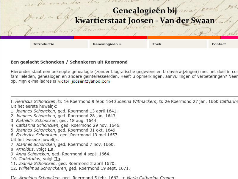 Screenshot van website