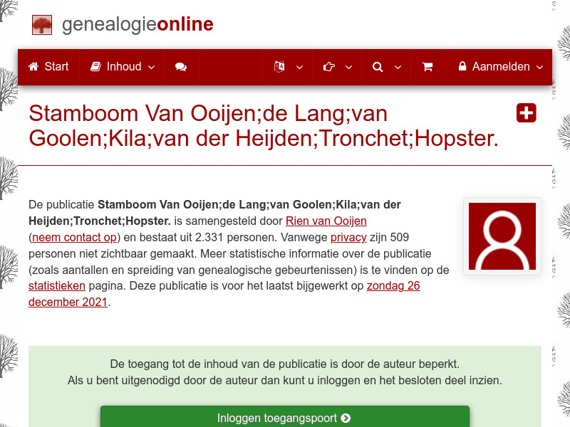 Screenshot van website