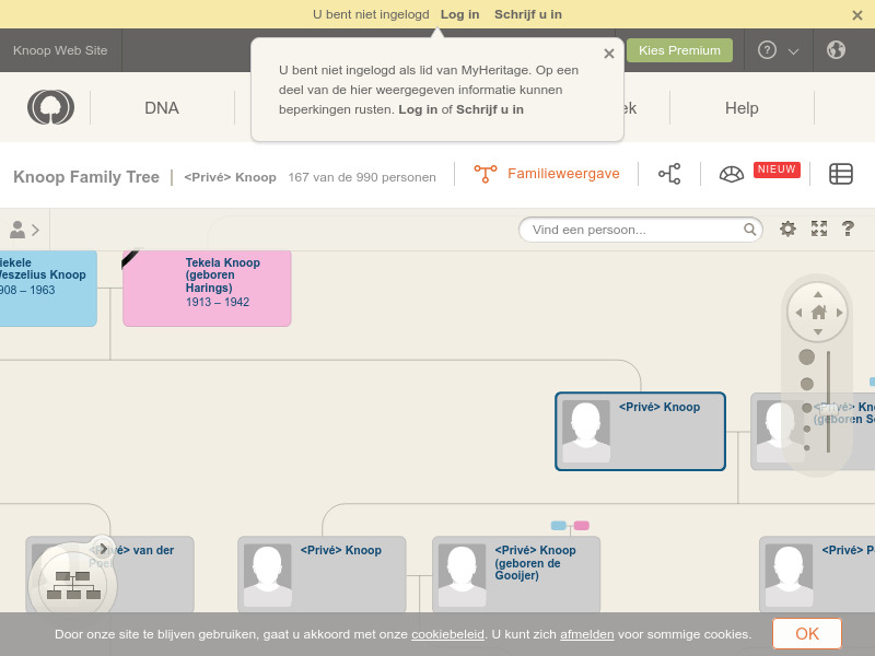 Screenshot van website