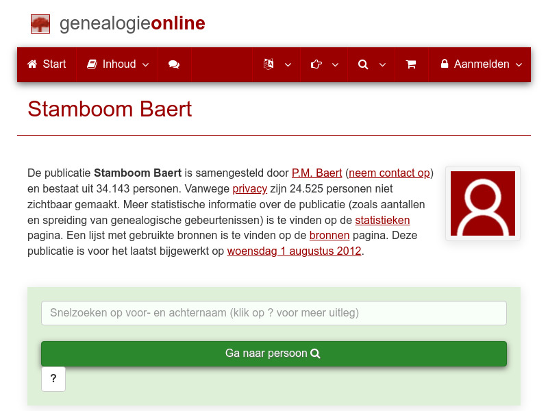 Screenshot van website