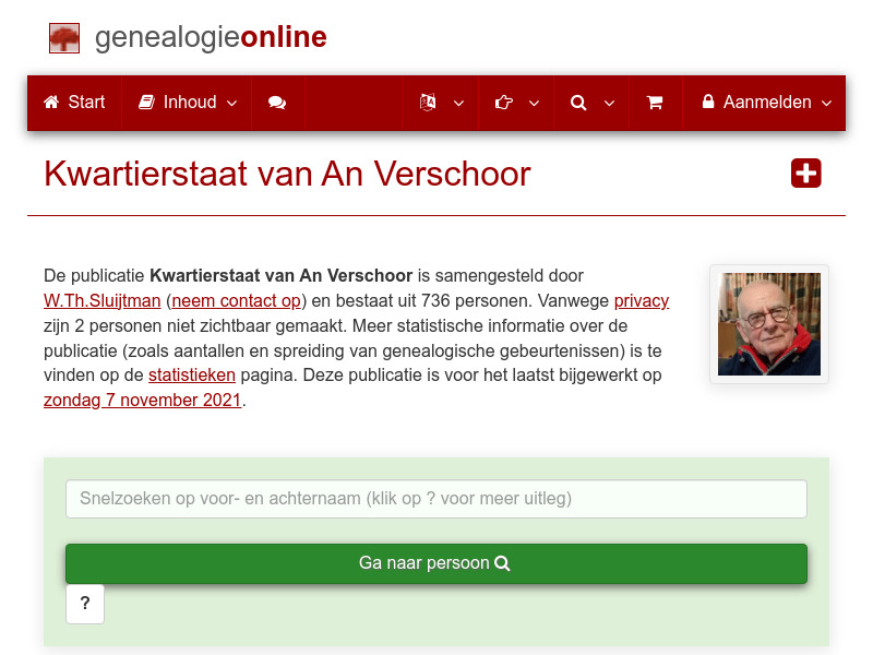 Screenshot van website