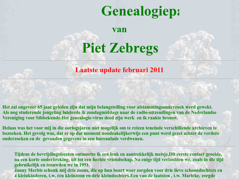 Screenshot van website