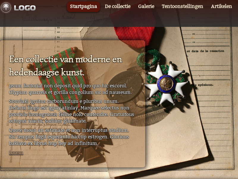Screenshot van website