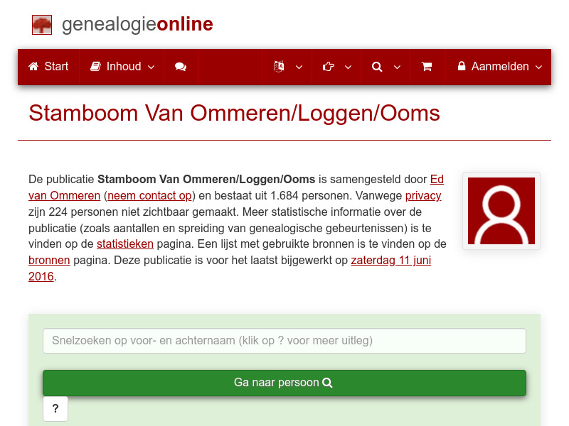 Screenshot van website