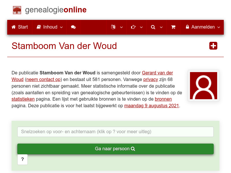 Screenshot van website