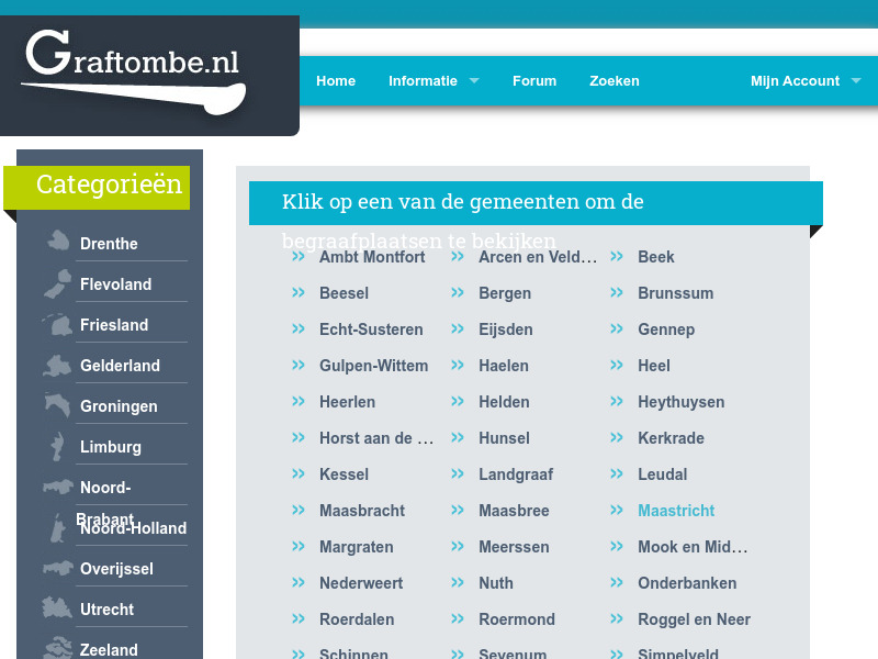 Screenshot van website