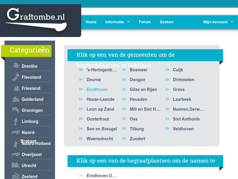Screenshot van website