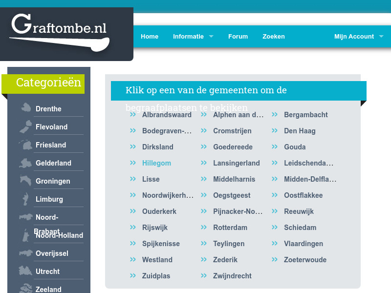 Screenshot van website
